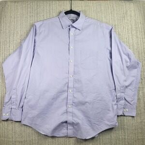 Turnbury Shirt Mens Large Purple Button Up Lustrous Cotton Pocket Casual Classic